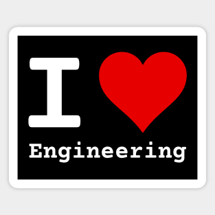 I Love Engineering | Stylized Heart Logo White Magnet